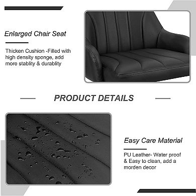 Set Of 2 Adjustable Height Bar Stools with PU Leather, Swivel, Anti-slip, Modern Design