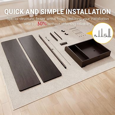 Adjustable Height Wood Desk for Home Office, Study, Gaming