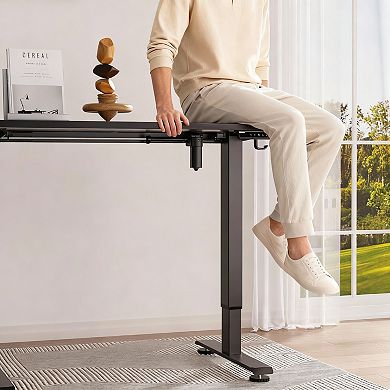 Adjustable Height Wood Desk for Home Office, Study, Gaming