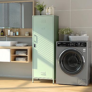 Metal Storage Cabinet with 4 Compartments, Digital Lock, Easy Assembly