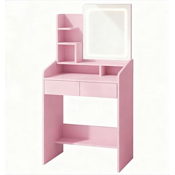 Compact Makeup Vanity Desk with LED Lighting