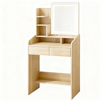 Compact Makeup Vanity Desk with LED Lighting
