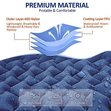 Sleeping Pad for Camping Backpacking Hiking 77.1" x 27.9" Inflatable Air Bed