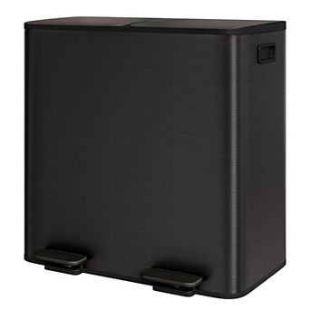 21.2Gal Dual Compartment Stainless Steel Kitchen Step-On Trash Can Garbage Recycling Bin Soft-Close