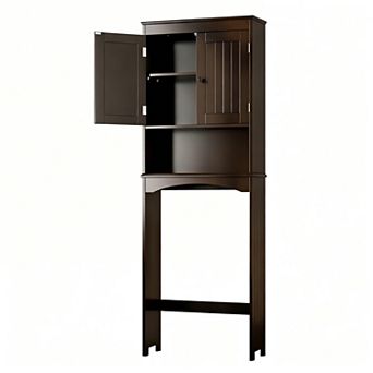 Over-the-Toilet Storage Cabinet with Adjustable Shelf and Double Doors