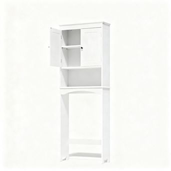 Over-the-Toilet Storage Cabinet with Adjustable Shelf and Double Doors