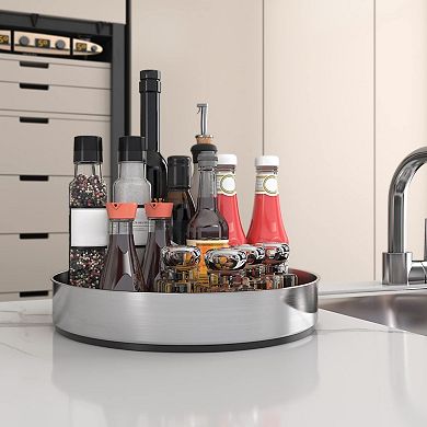 Stainless Steel Lazy Susan 12" Organizer for Kitchen Cabinets, Counters, Dining