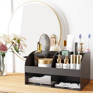Makeup Organizer with 6 Sections & 2 Drawers for Vanity, Bathroom, Office