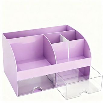 Makeup Organizer with 6 Sections & 2 Drawers for Vanity, Bathroom, Office