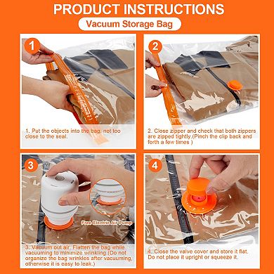 12 Pack Vacuum Storage Bags With Electric Pump