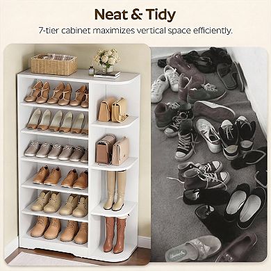 7-Tier Adjustable Shoe Storage Cabinet for Entryway