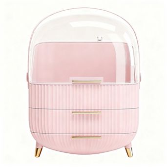 Makeup Organizer for Vanity Skincare with Lid and Drawers