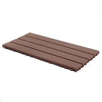 24 pc Dark grey Outdoor Interlocking Deck Tiles Indoor Outdoor Brown