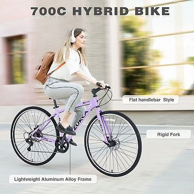 Shimano 7 Speed Hybrid Bike 700C Disc Brake Aluminum Frame City