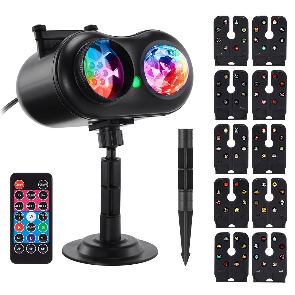 3-in-1 Wave Ocean Effect LED Projector with 10 Slides/80 HD Patterns ...