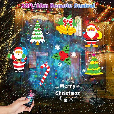 3-in-1 Wave Ocean Effect LED Projector with 10 Slides/80 HD Patterns for Christmas, Halloween Decor