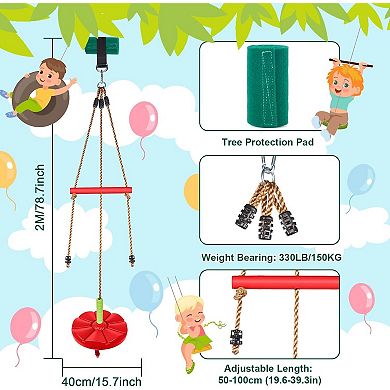 Disc Swing with Monkey Bars Tree Swing Set