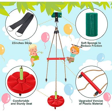 Disc Swing with Monkey Bars Tree Swing Set