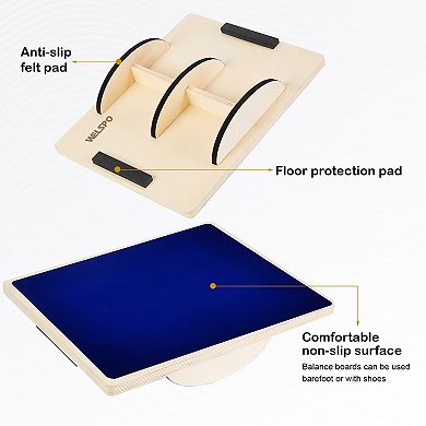 Wooden Balance Board for Physical Therapy, Core Strength Training