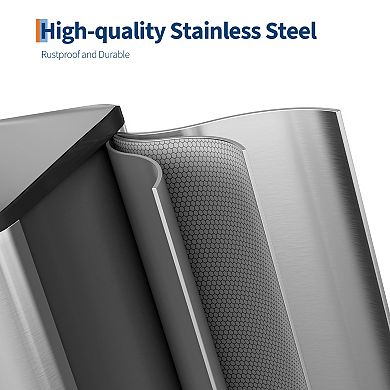 16Gal Dual Compartment Stainless Steel Kitchen Step-On Trash Can Garbage Recycling Bin Soft-Close