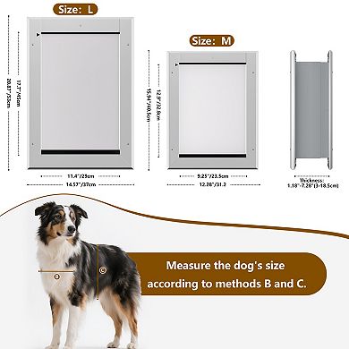 Aluminum Anti-Rust Telescoping Pet Door for Small to Large Dogs