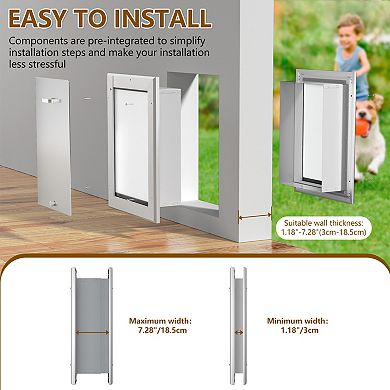 Aluminum Anti-Rust Telescoping Pet Door for Small to Large Dogs