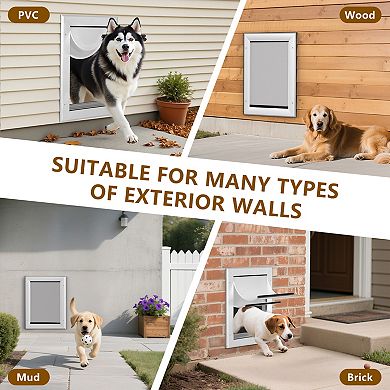 Aluminum Anti-Rust Telescoping Pet Door for Small to Large Dogs
