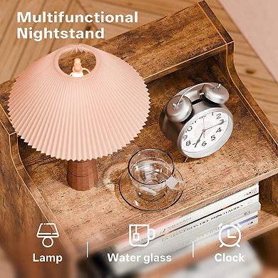 Three-tier open side table and nightstand, suitable for the bedroom and living room