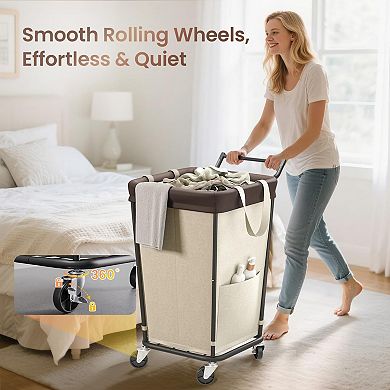 160L Laundry Hamper with Wheels for Easy Sorting and Transport