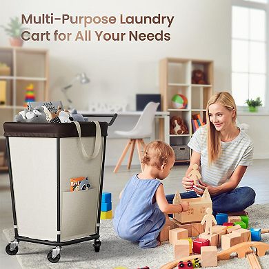 160L Laundry Hamper with Wheels for Easy Sorting and Transport