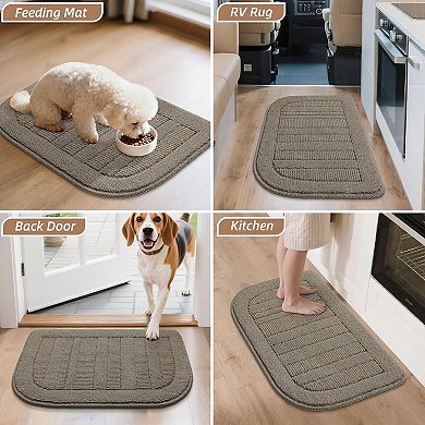 Great Ambitions Durable Washable Non-Slip Kitchen Rug Mat: Absorbent & Dirt-Resistant Floor Mat