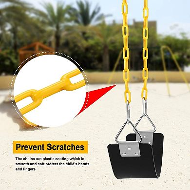 2 Pack Swing Set Seat Belt with 66 Inch Anti-Rust Chains