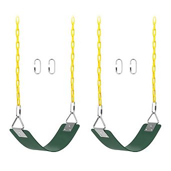 2 Pack Swing Set Seat Belt with 66 Inch Anti-Rust Chains