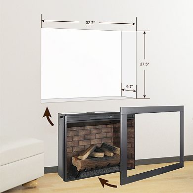 Infrared Electric Fireplace With Removable Trim Kit Insert Touch Panel