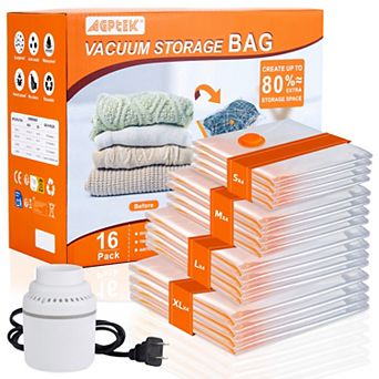 16 Pack Vacuum Storage Bags With Electric Pump