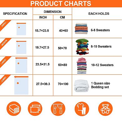 16 Pack Vacuum Storage Bags With Electric Pump