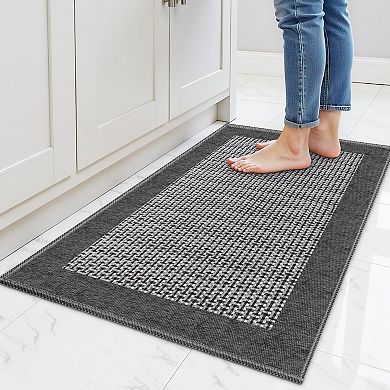 Great Ambitions Non-Slip Kitchen Runner Rug, Machine Washable, Absorbent Sink Mat