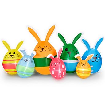 6.8FT Blow Up Easter Eggs Outdoor Decor