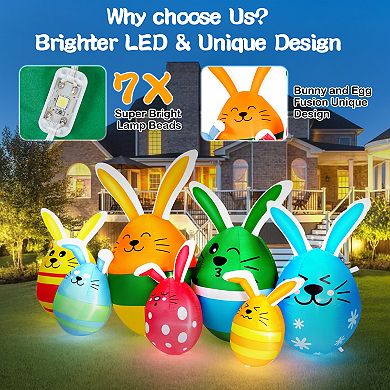 6.8FT Blow Up Easter Eggs Outdoor Decor