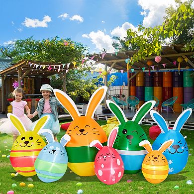 6.8FT Blow Up Easter Eggs Outdoor Decor