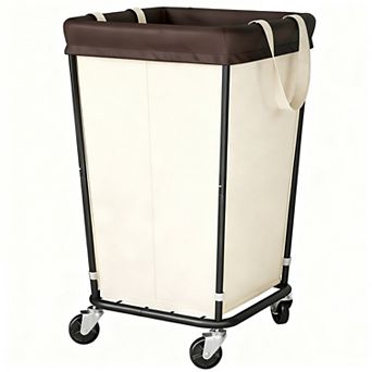 160L 2-Section Rolling Laundry Hamper for Easy Sorting and Mobility