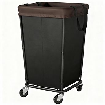 160L 2-Section Rolling Laundry Hamper for Easy Sorting and Mobility