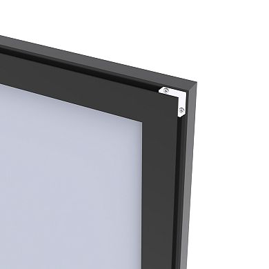 60x40 inch Oversized Rectangle Bathroom Mirror Black Frame Wall Mounted Aluminum
