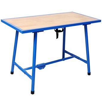 Foldable Work Bench Workshop Tool Bench 660Lbs Load Capacity for Workshop Garage Blue