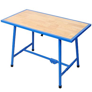 Foldable Work Bench Workshop Tool Bench 660Lbs Load Capacity for Workshop Garage Blue