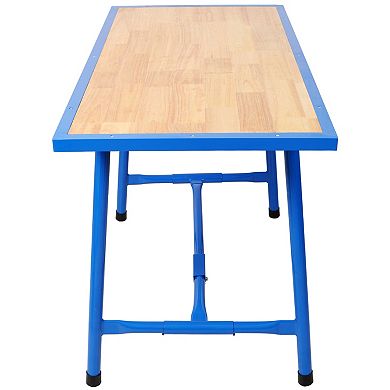 Foldable Work Bench Workshop Tool Bench 660Lbs Load Capacity for Workshop Garage Blue