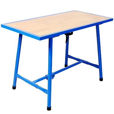 Foldable Work Bench Workshop Tool Bench 660Lbs Load Capacity for Workshop Garage Blue