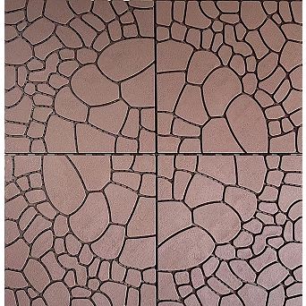 44 pc 12 in Stone Texture Interlocking Deck Tiles Indoor Outdoor Brown