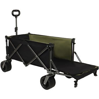 300L Collapsible Wagon 49 Extra Long 7x4 Wheels 400LBS Garden Sports Camping