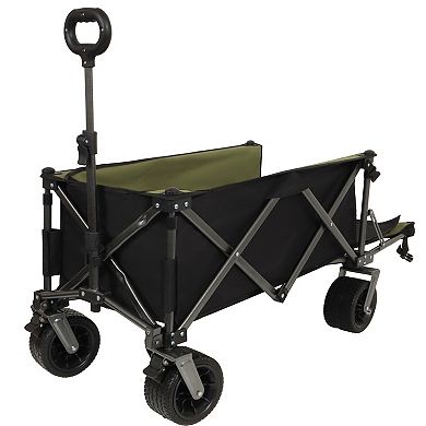 300L Collapsible Wagon 49 Extra Long 7x4 Wheels 400LBS Garden Sports Camping